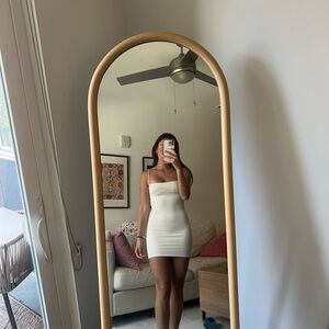 Oh Polly New bodycon Elegant Cream Strapless Dress